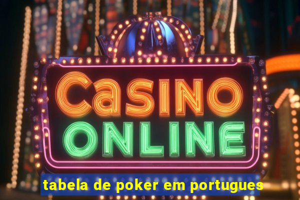 tabela de poker em portugues