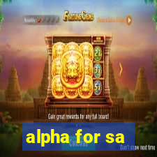 alpha for sa