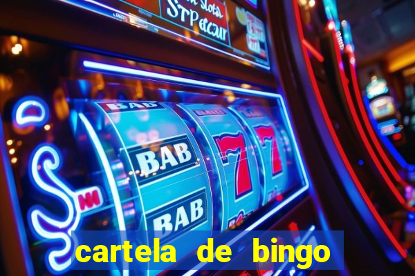 cartela de bingo para preencher