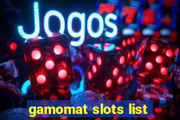 gamomat slots list