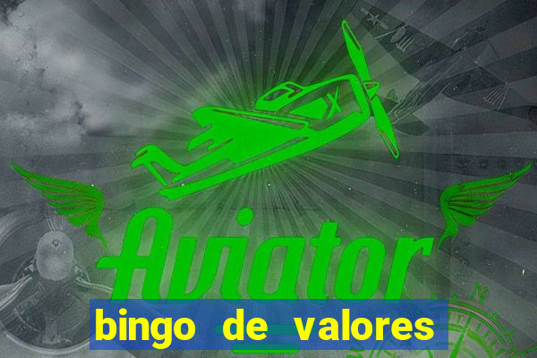 bingo de valores para imprimir