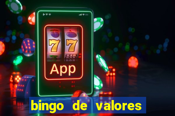 bingo de valores para imprimir