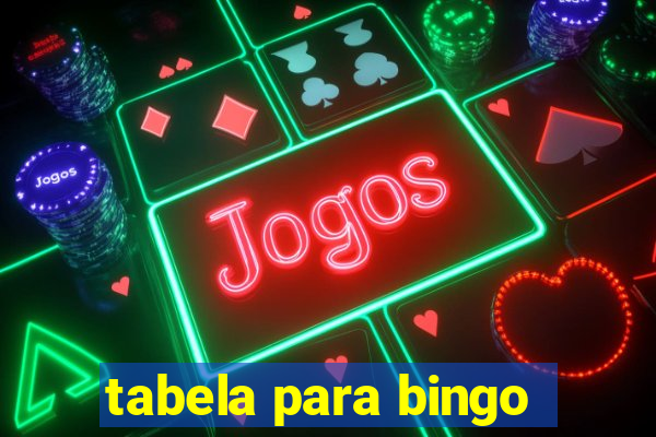 tabela para bingo