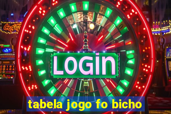 tabela jogo fo bicho