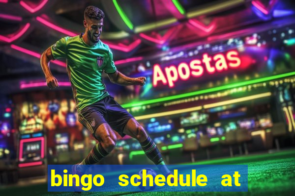 bingo schedule at mohegan sun