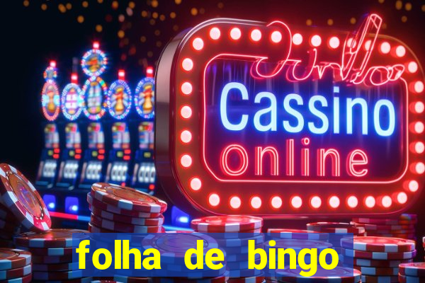 folha de bingo para imprimir