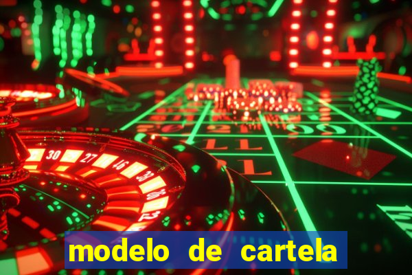 modelo de cartela de bingo em branco